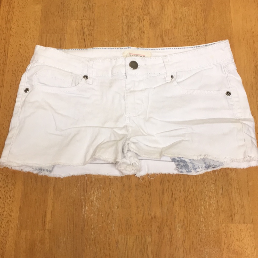 White denim shorts